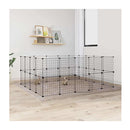 36 Panel Pet Cage With Door Black 35X35 Cm Steel