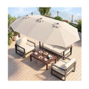 375Cm Double Sided Patio Umbrella With Crank Handle