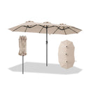 375Cm Double Sided Patio Umbrella With Crank Handle