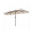 375Cm Double Sided Patio Umbrella With Crank Handle
