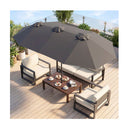 375Cm Double Sided Patio Umbrella With Crank Handle