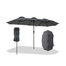 375Cm Double Sided Patio Umbrella With Crank Handle