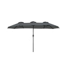 375Cm Double Sided Patio Umbrella With Crank Handle