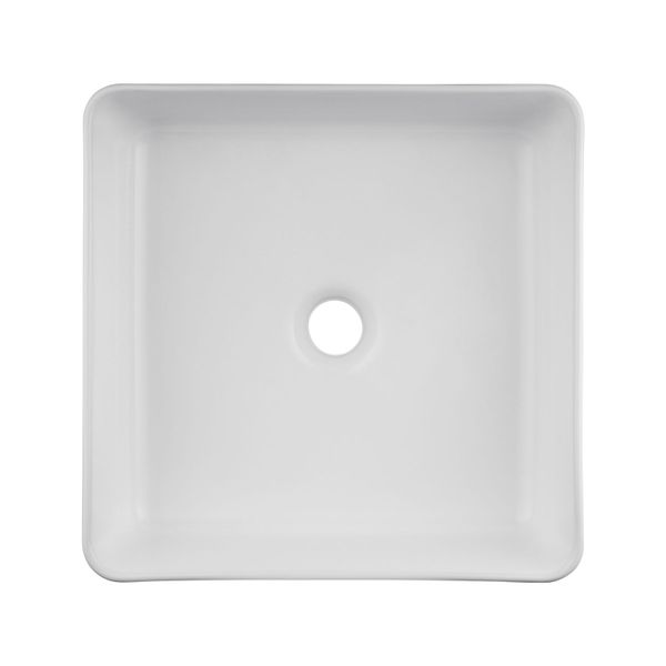 375Mm Bathroom Ceramic Basin Countertop Wash Square Bowl Gloss