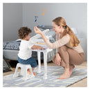 37 Keys Kids Piano Keyboard With Stool And Microphone White