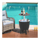 37 L Cooler Bar Table With Telescopic Tabletop Black