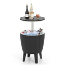 37 L Cooler Bar Table With Telescopic Tabletop Black