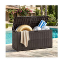 380L All Weather Patio Bench Storage Box Waterproof For Garden Black