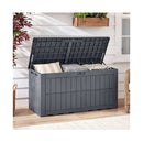 380L All Weather Patio Bench Storage Box Waterproof For Garden Black