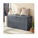 380L All Weather Patio Bench Storage Box Waterproof For Garden Black