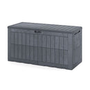 380L All Weather Patio Bench Storage Box Waterproof For Garden Black