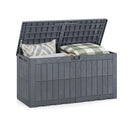 380L All Weather Patio Bench Storage Box Waterproof For Garden Black