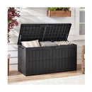 380L All Weather Patio Bench Storage Box Waterproof For Garden Black