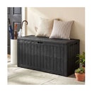 380L All Weather Patio Bench Storage Box Waterproof For Garden Black