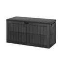 380L All Weather Patio Bench Storage Box Waterproof For Garden Black