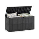 380L All Weather Patio Bench Storage Box Waterproof For Garden Black