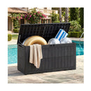 380L All Weather Patio Bench Storage Box Waterproof For Garden Black