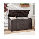 380L All Weather Patio Bench Storage Box Waterproof For Garden Black