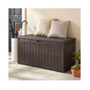 380L All Weather Patio Bench Storage Box Waterproof For Garden Black