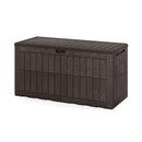 380L All Weather Patio Bench Storage Box Waterproof For Garden Black