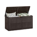 380L All Weather Patio Bench Storage Box Waterproof For Garden Black