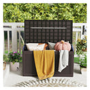 380L Resin Deck Box Outdoor Waterproof Storage Bench With Lid Brown