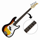 39In Electric Guitar Bass Music 4 String Instrument Full Size Sunburst