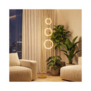 3 Circle Dimmable Led Floor Lamp With Foot Switch For Room Golden
