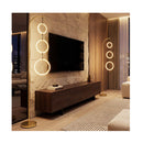 3 Circle Dimmable Led Floor Lamp With Foot Switch For Room Golden