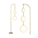 3 Circle Dimmable Led Floor Lamp With Foot Switch For Room Golden