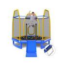 3 In 1 7Ft Kids Trampoline With Slide And Ladder And Ocean Balls