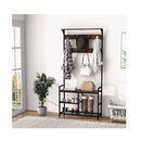 3 In 1 Coat Rack Hall Tree With Shoe Bench And 9 Removable Hooks