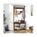 3 In 1 Coat Rack Hall Tree With Shoe Bench And 9 Removable Hooks