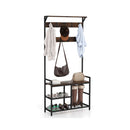 3 In 1 Coat Rack Hall Tree With Shoe Bench And 9 Removable Hooks