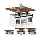 3 In 1 Convertible Dining Table And Hidden Storage Compartments Walnut