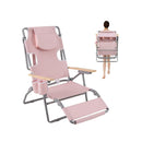 3 In 1 Foldable Beach Chair With Face Hole And Footrest For Camping