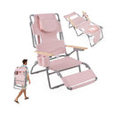 3 In 1 Foldable Beach Chair With Face Hole And Footrest For Camping