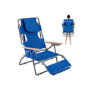 3 In 1 Foldable Beach Chair With Face Hole And Footrest For Camping