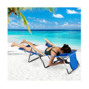 3 In 1 Foldable Beach Chair With Face Hole And Footrest For Camping
