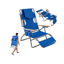 3 In 1 Foldable Beach Chair With Face Hole And Footrest For Camping