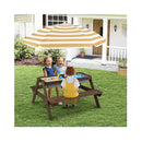 3 In 1 Kid Picnic Table Set With Removable Height Adjustable Umbrella
