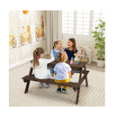 3 In 1 Kid Picnic Table Set With Removable Height Adjustable Umbrella