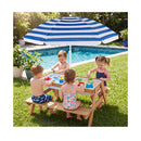 3 In 1 Kid Picnic Table Set With Removable Height Adjustable Umbrella
