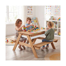 3 In 1 Kid Picnic Table Set With Removable Height Adjustable Umbrella