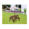 3 In 1 Kids Picnic Table With Removable Umbrella For Garden Yard