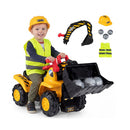 3 In 1 Kids Ride On Excavator Bulldozer With Engine Sound With Helmet