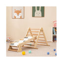 3 In 1 Pikler Triangle Climbing Set With Dual Side Ramp Natural