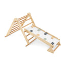 3 In 1 Pikler Triangle Climbing Set With Dual Side Ramp Natural