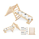 3 In 1 Pikler Triangle Climbing Set With Dual Side Ramp Natural