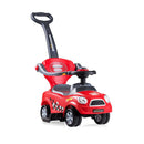 3 In 1 Ride On Kids Push Car With Detachable Guardrails And Handle Red
